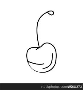 cherry fruit line icon vector. cherry fruit sign. isolated contour symbol black illustration. cherry fruit line icon vector illustration