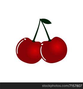 cherry fruit logo vector