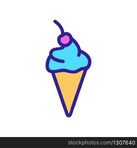 cherry ice cream icon vector. cherry ice cream sign. color isolated symbol illustration. cherry ice cream icon vector outline illustration