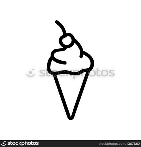 cherry ice cream icon vector. cherry ice cream sign. isolated contour symbol illustration. cherry ice cream icon vector outline illustration