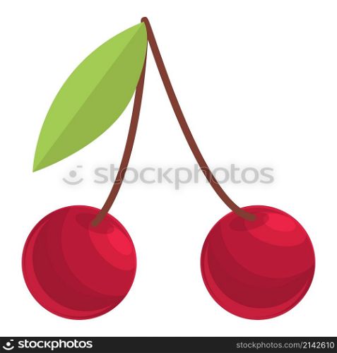 Cherry icon cartoon vector. Red fruit. Healthy food. Cherry icon cartoon vector. Red fruit