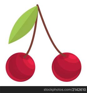 Cherry icon cartoon vector. Red fruit. Healthy food. Cherry icon cartoon vector. Red fruit
