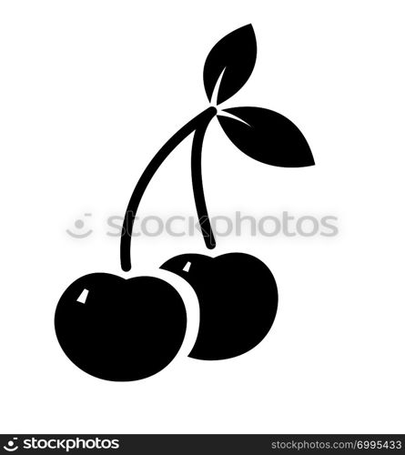 Cherry icon isolated on white vector illustration eps 10