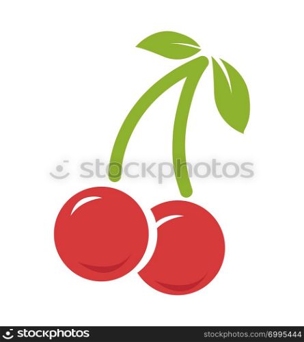 Cherry icon isolated on white vector illustration eps 10