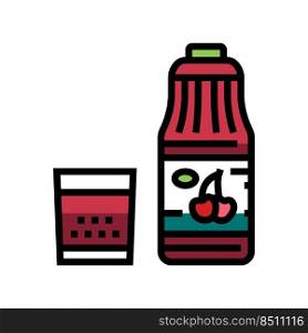 cherry juice color icon vector. cherry juice sign. isolated symbol illustration. cherry juice color icon vector illustration