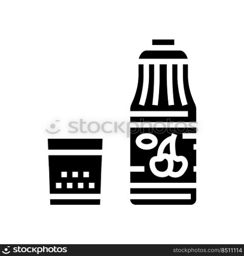cherry juice glyph icon vector. cherry juice sign. isolated symbol illustration. cherry juice glyph icon vector illustration