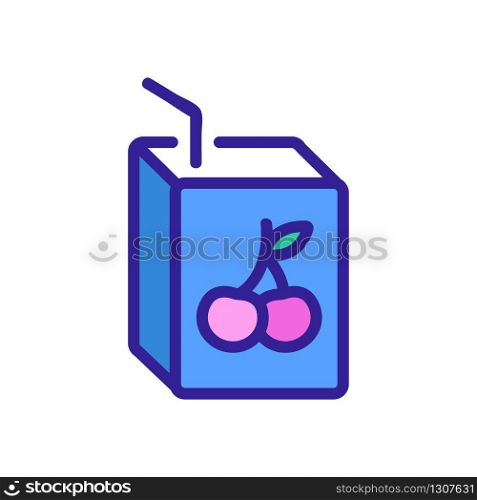 cherry juice icon vector. cherry juice sign. color isolated symbol illustration. cherry juice icon vector outline illustration