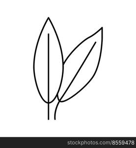 cherry leaf line icon vector. cherry leaf sign. isolated contour symbol black illustration. cherry leaf line icon vector illustration