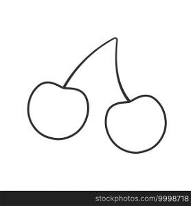 Cherry line icon design isolated. Vector fruit logo. Cherry line icon design isolated. for your design