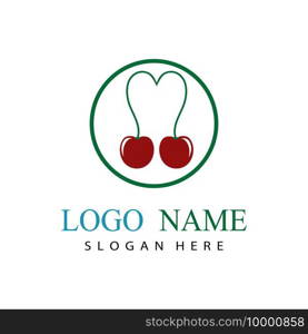 Cherry logo template design illustration