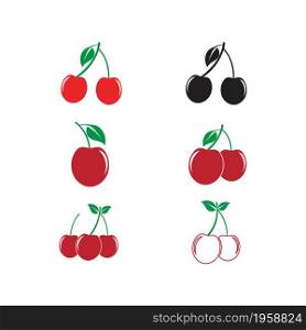 Cherry logo template design illustration