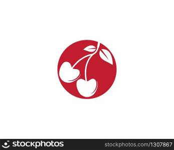 Cherry logo template vector icon illustration design