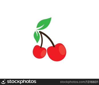 Cherry logo template vector icon illustration design