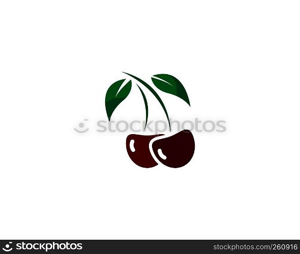 cherry logo vector icon illustration