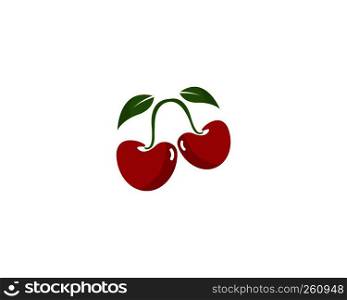 cherry logo vector icon illustration