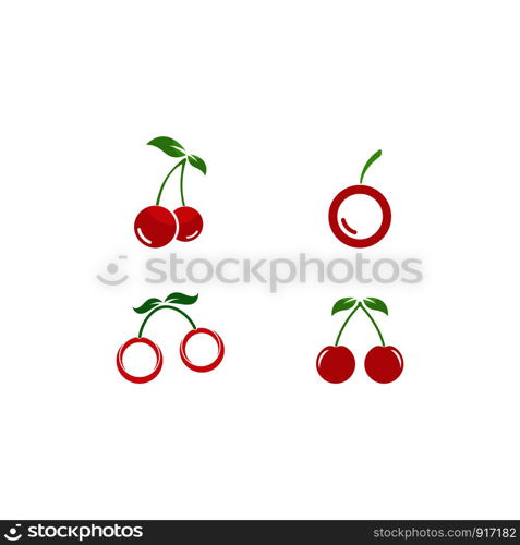 cherry logo vector icon illustration