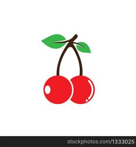 Cherry logo vector icon illustration design