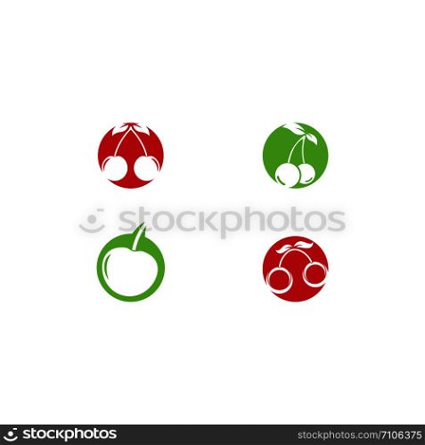 cherry logo vector icon illustration design