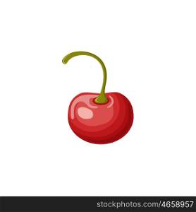 Cherry on a white background. Fruits, vitamins, healthy food. Diet, vegetarianism. Vector