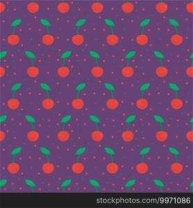 Cherry pattern, illustration, vector on white background