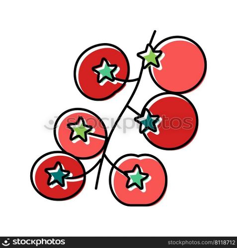 cherry tomato color icon vector. cherry tomato sign. isolated symbol illustration. cherry tomato color icon vector illustration