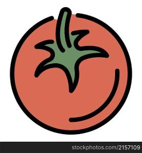 Cherry tomato icon. Outline cherry tomato vector icon color flat isolated. Cherry tomato icon color outline vector