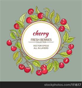 cherry vector frame. cherry berries vector frame on color background