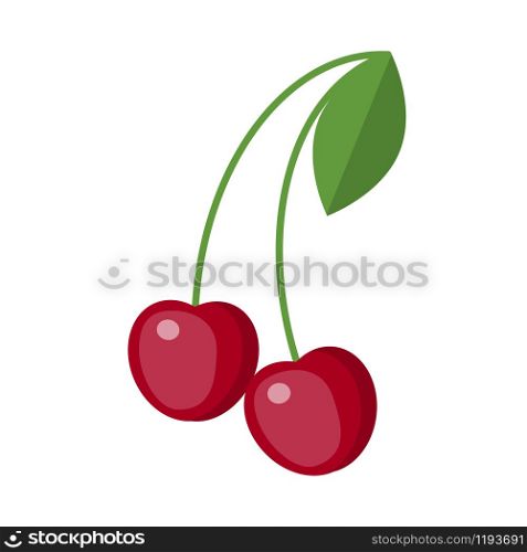 Cherry vector icon isolated on white background. Cherry vector icon isolated on white