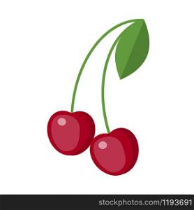 Cherry vector icon isolated on white background. Cherry vector icon isolated on white