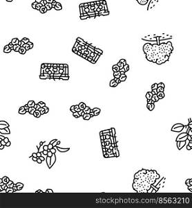 Cherry Vitamin Freshness Berry Vector Seamless Pattern Thin Line Illustration. Cherry Vitamin Freshness Berry vector seamless pattern