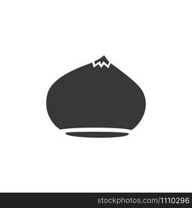 Chesnut. Isolated icon. Fall fruits and food flat vector illustration