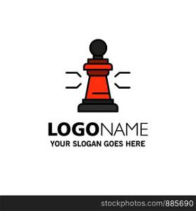 Chess, Advantage, Business, Figures, Game, Strategy, Tactic Business Logo Template. Flat Color