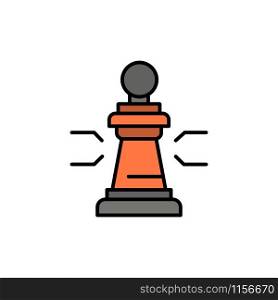 Chess, Advantage, Business, Figures, Game, Strategy, Tactic Flat Color Icon. Vector icon banner Template