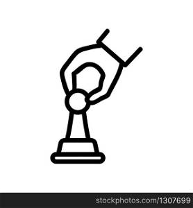 chess and hand icon vector. chess and hand sign. isolated contour symbol illustration. chess and hand icon vector outline illustration