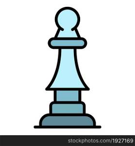 Chess bishop icon. Outline chess bishop vector icon color flat isolated. Chess bishop icon color outline vector