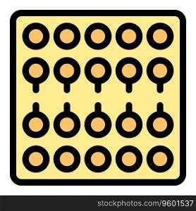 Chess board icon outline vector. Online bet. Computer design color flat. Chess board icon vector flat