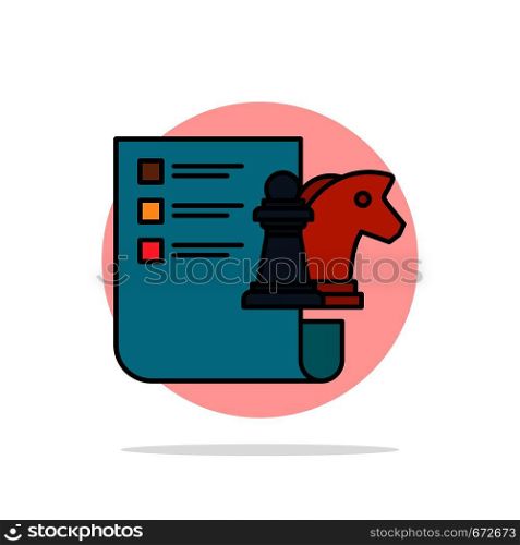 Chess, Business, Strategy, Planning Abstract Circle Background Flat color Icon