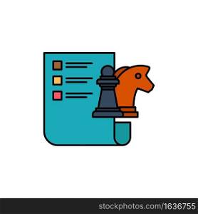 Chess, Business, Strategy, Planning  Flat Color Icon. Vector icon banner Template