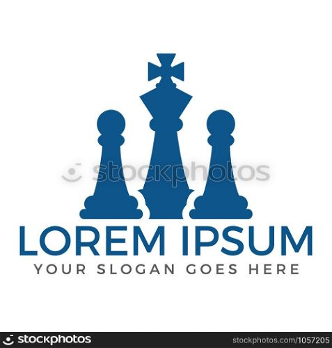 Chess club or Chess school vector logo design. Chess pieces business sign & corporate identity template