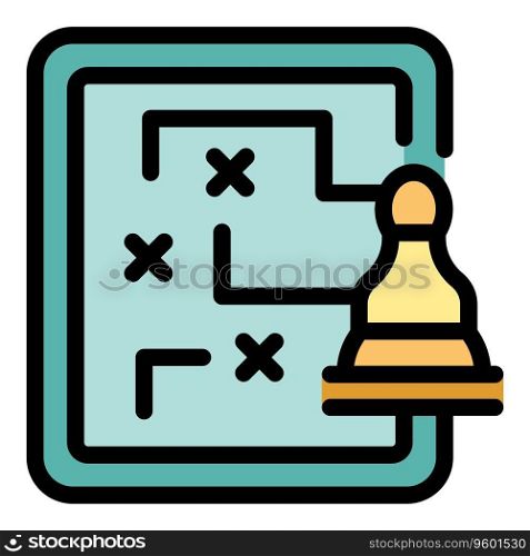 Chess direction icon outline vector. Online game. Play story color flat. Chess direction icon vector flat