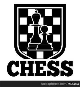 Chess emblem logo. Simple illustration of chess emblem vector logo for web design isolated on white background. Chess emblem logo, simple style
