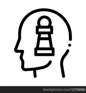 Chess Figure Head Icon Vector. Outline Chess Figure Head Sign. Isolated Contour Symbol Illustration. Chess Figure Head Icon Vector Outline Illustration