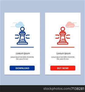 Chess, Game, Player, King, Poker Blue and Red Download and Buy Now web Widget Card Template