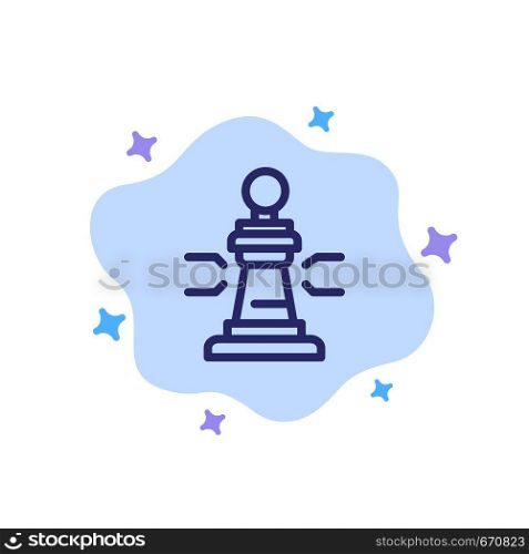 Chess, Game, Player, King, Poker Blue Icon on Abstract Cloud Background