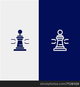 Chess, Game, Player, King, Poker Line and Glyph Solid icon Blue banner Line and Glyph Solid icon Blue banner