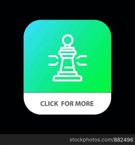 Chess, Game, Player, King, Poker Mobile App Button. Android and IOS Line Version