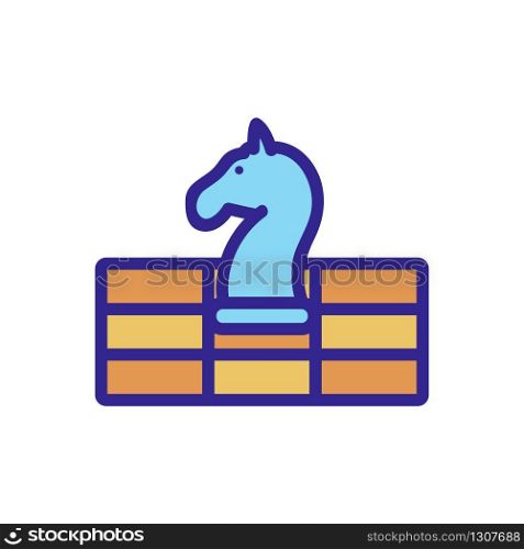 chess horse game field icon vector. chess horse game field sign. color isolated symbol illustration. chess horse game field icon vector outline illustration