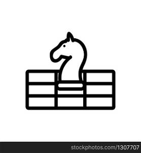 chess horse game field icon vector. chess horse game field sign. isolated contour symbol illustration. chess horse game field icon vector outline illustration