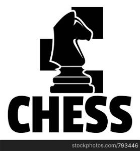 Chess horse logo. Simple illustration of chess horse vector logo for web design isolated on white background. Chess horse logo, simple style