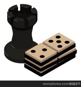 Chess icon. Isometric illustration of chess vector icon for web. Chess icon, isometric 3d style